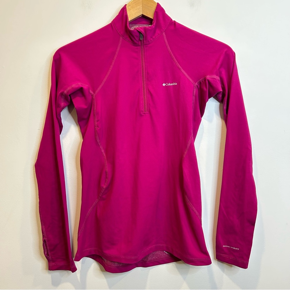 Columbia Women’s MIDWEIGHT STRETCH LONG SLEEVE HALF ZIP Magenta Pink Omni Heat